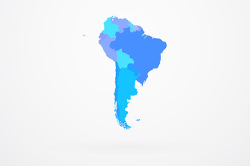 South America Continent Map With Country Borders