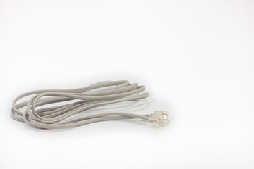 White Modem Cable isolated on White background.