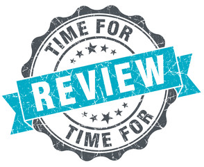 time for review vintage turquoise seal isolated on white