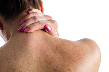 Naklejka premium Woman with neck pain