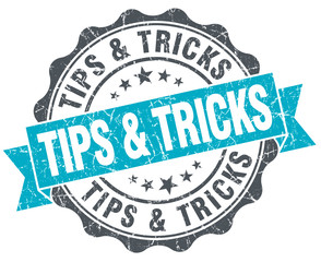 Obraz premium tips & tricks vintage turquoise seal isolated on white