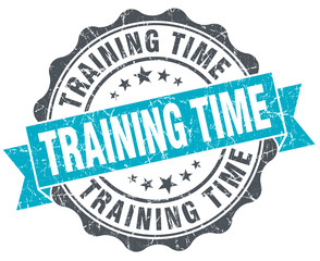 training time vintage turquoise seal isolated on white