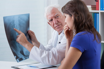 Doctor watching x-ray photo