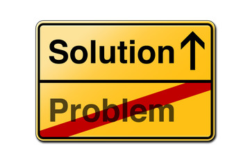 problem lösen Lösung Schild Ausweg