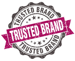 Fototapeta premium trusted brand grunge violet seal isolated on white