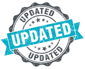 updated vintage turquoise seal isolated on white