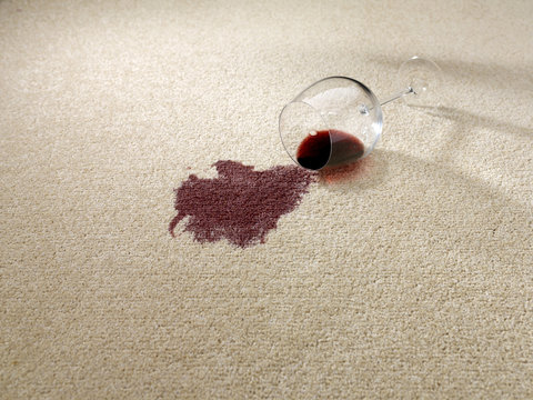Spilt red wine