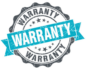 warranty vintage turquoise seal isolated on white