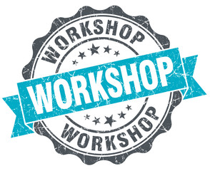 Obraz premium workshop vintage turquoise seal isolated on white