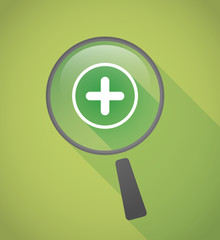 Obraz premium Magnifier icon with a sum sign