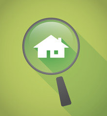 Magnifier icon with a house