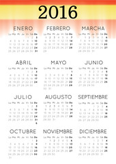 Spanish 2016 Calendar