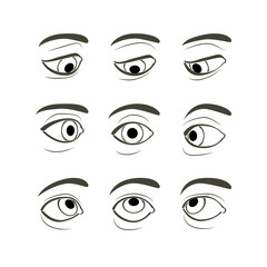 Set of Eyes Positions - 78150659