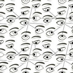 Seamless Pattern with Eyes