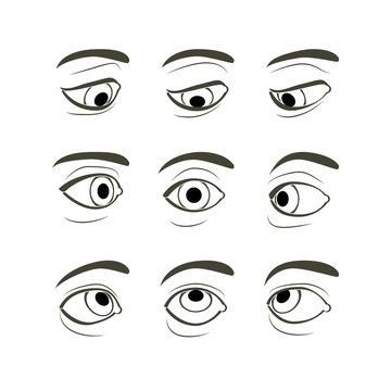 Set of Eyes Positions Stock Vector | Adobe Stock Set of Eyes Positions Stock Vector | Adobe Stock