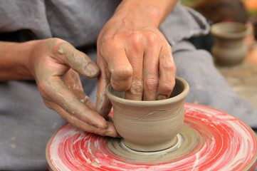 Ukrainian traditional handmade ceramic pots