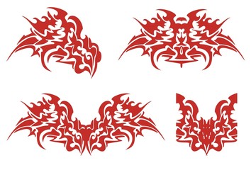 Flaming dragon head symbols