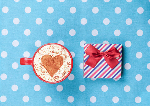 Cappuccino and gift