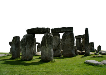 Stonehenge on a white background.