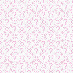 Pink and White Question Mark Symbol Pattern Repeat Background