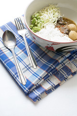 Rice noodles with Thai spicy soup