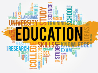 Fototapeta premium Education and learning word business collage concept