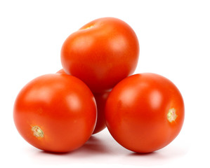 Red tomato vegetable closeup isolated on white background