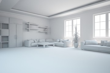 Fototapeta premium grey interior concept-3d rendering