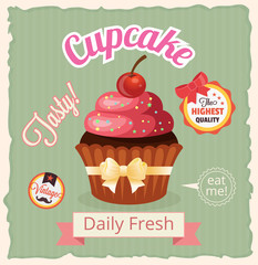 Vector cupcake banner