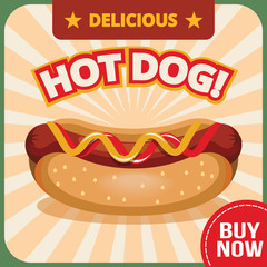 Vector hot dog banner