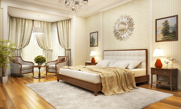 Big bedroom in classic style