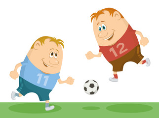 Football players playing soccer