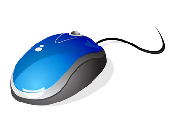 Blue computer mouse