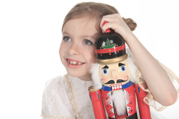 A Beauty Ballerina who holding a nutcracker