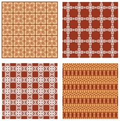 Set of background tiles with art deco style geometric patterns
