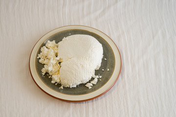 Soft cheese on plate