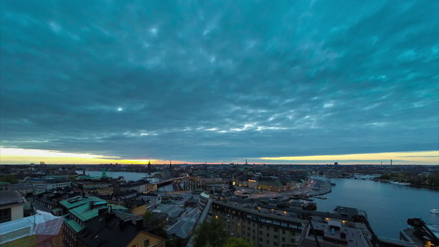 Sweden Stockholm sunset time lapse