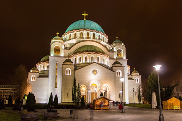 Fototapeta na wymiar The Saint Sava Cathedral in Belgrade