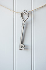Old Metal Heart Shaped Key