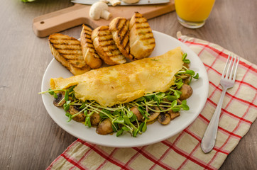 Mushroom and Microgreen Omelet