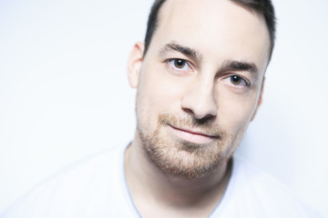 Obraz premium A male standing in studio white background