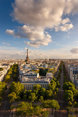 Fototapeta na wymiar Aerial view of Paris and the Eiffel Tower