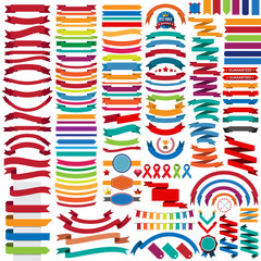 Mega collection of retro ribbons and labels
