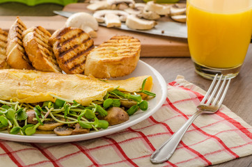 Mushroom and Microgreen Omelet