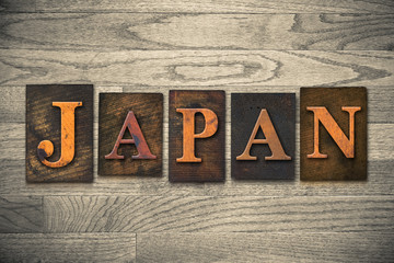 Naklejka premium Tokyo Wooden Letterpress Concept