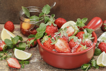 Making strawberry jam