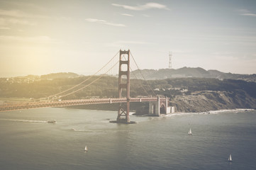 San Francisco Golden Gate Bridge Retro Film Style