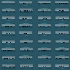 Obraz premium Metallic Set of Web Buttons