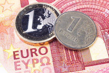Euro und Rubel