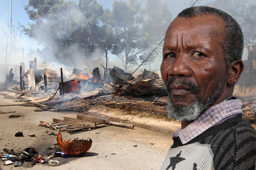 Man at Fire Disaster